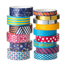 Mr. Pen- Washi Tape Set 15 Rolls Metallic Foil Geometric Groove Decorative Tape Washi Tapes Scrapbook Tape Scrapbook Washi Tape for Journa