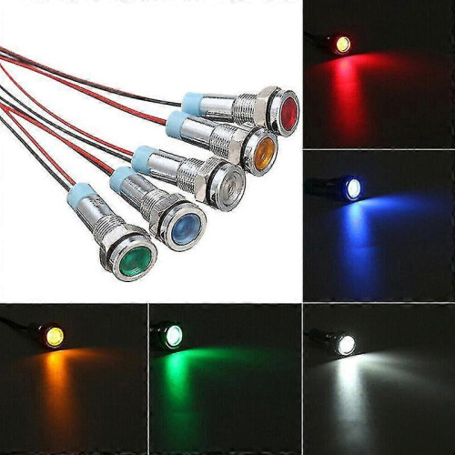 5x Car Boat 12v-24v 6mm Led Indicator Light Dash Dashboard Panel Warning Lamp Shytmv