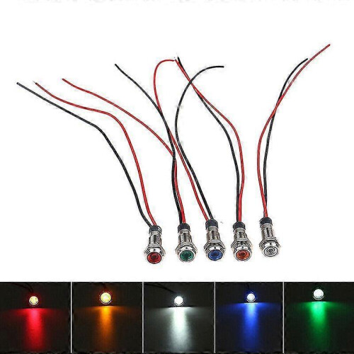 5x Car Boat 12v-24v 6mm Led Indicator Light Dash Dashboard Panel Warning Lamp Shytmv 1