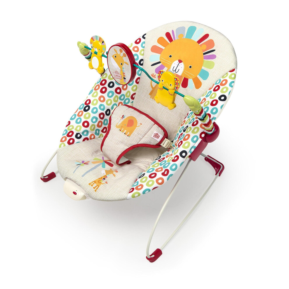 Bright Starts Portable Baby Bouncer Soothing Vibrations Infant Seat With Removable-Toy-Bar 0-6 Months 6-20 Lbs (Playful Pinwheels)