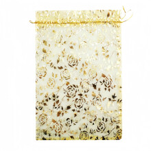 QIANHAILIZZ 20,3 x 30,5 cm 100 Beutel mit Kordelzug, Herz-Blumenbeutel, Organza-Schmuck, Geschenkbeutel, Sigkeitenbeutel, Kordelzug, Hochzeitsgesch