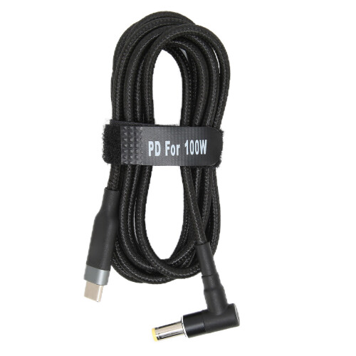 Cavo PD Type-C da 1,5 m, 100 W, 20 V/5 A, 5,51,7 mm 1