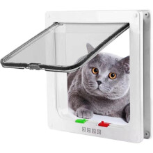 Cat Flap Door 4 Way Locking Weatherproof Pet Door for Indoor Outdoor Use Fits Doors Windows and Walls