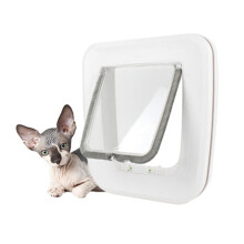Dog Door, Cat Door for Indoor and Outdoor Use, Weatherproof Pet Door 25.5x24.5cm, Easy Installation, White