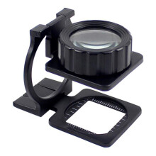 Folding Magnifying Glass 10X with High Clarity, Lightweight Black Handheld Loupe for Reading, Jewelry, Watches, Electronics Repairs