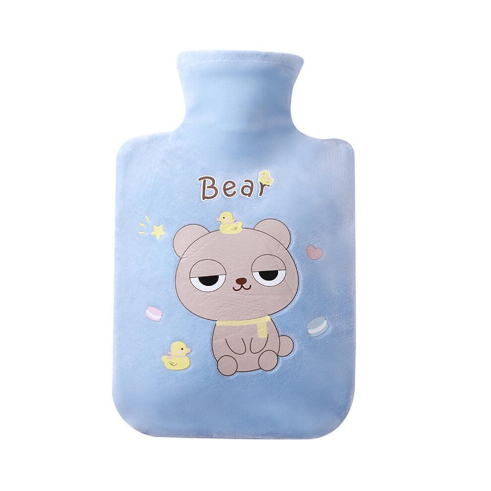 Hot Water Bottle 500ml Cartoon Animals Patterned Hand Warmer for Neck and Belly Pain Relief, Winter Use