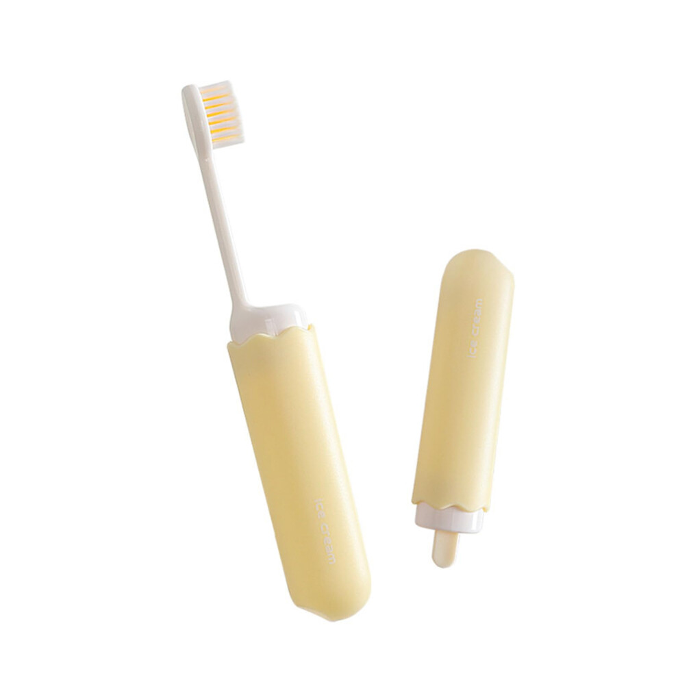 Foldable Travel Toothbrush Soft Bristles Portable Toothbrush for Camping Hiking Travel White One Size Pack of 1