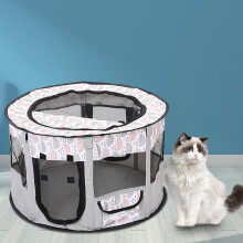 Portable Pet Playpen for Indoor and Outdoor Use, Foldable Travel Tent for Dogs, Cats, and Rabbits, Large Size with Zip Cover