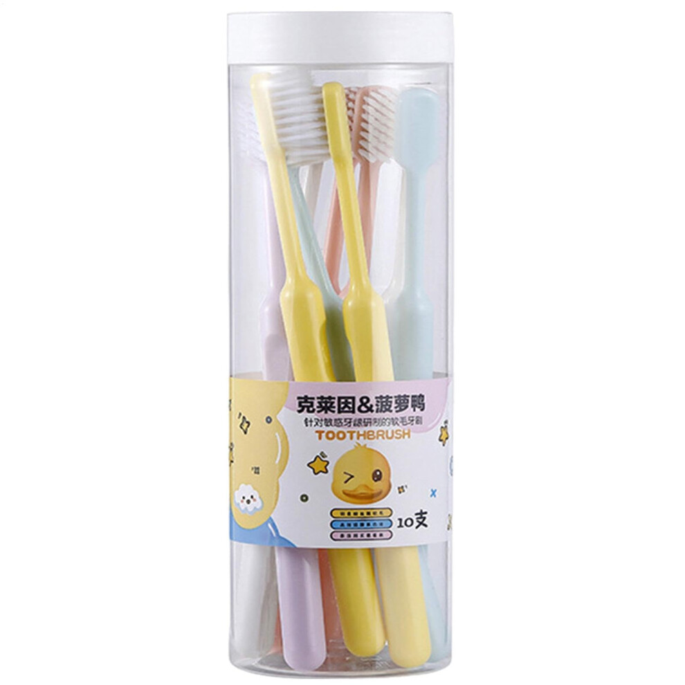 Toothbrush for Family - Soft Travel Toothbrush Pack of 10 for Sensitive Teeth, Compact Multicoloured Oral Care Set