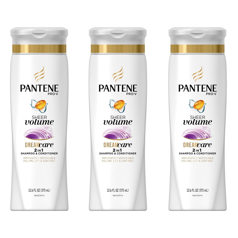 Pantene White Pro-V 2 In 1 Shampoo & Conditioner Sheer Volume With Collagen 12.6 Ounce