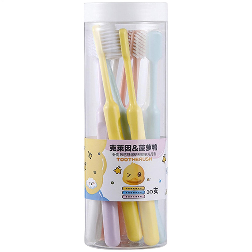 Soft Toothbrush for Sensitive Teeth, Pack of 10 Multicoloured Family Toothbrushes with Round Handle, Compact Oral Care Accessories-image-OPC-PK6JDG9-NEW