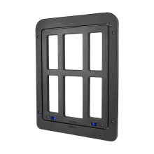 Cat Gate Door for Small Puppies and Kittens, Double Magnetic Flap Design, Strong Black Frame 25cmW x 31.5cmH