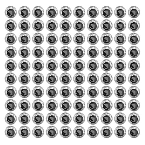 100 Stück 9mm 3D Angelköderaugen Silber Epoxid Tropfen Plastik 2