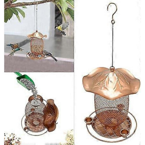 Wrought iron squirrel proof bird feeder
