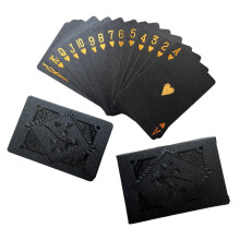 Poker Playing Cards Set - 54 Black Plastic Cards for Beginners | Ideal for Group Activities, Family Games, and Meetings