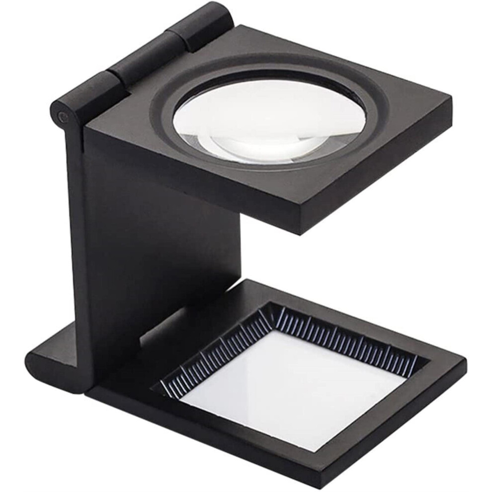 10x Folding Magnifier, Hands-Free Table Magnifier with Stand, Portable Magnifying Lamp for Hobbies, Crafts, and DIY Projects