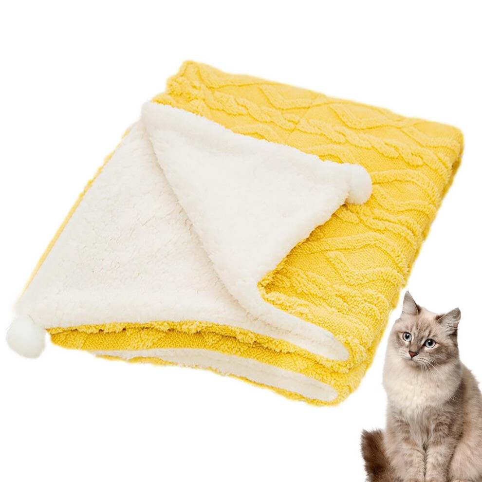 Pet Blankets â Washable, Double-Layer Fleece Blankets for Cats and Small Dogs | Cozy Indoor Butter Yellow Blanket, Size L-image-OPC-PK6JF6N-NEW