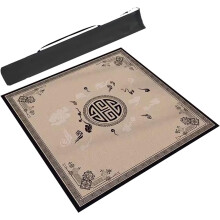 Mahjong Mat 37.4x37.4in Brown, Non-Slip Rubber Backing, Noise-Reducing Thick Table Cover for Poker and Dominoes