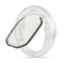 Cat Flaps Pet Door - Transparent Windproof Cat Flap for Glass Doors and Windows, 4-Way Locking System with Silent Brush