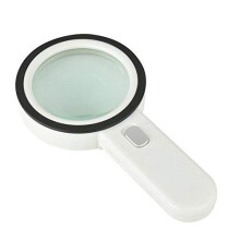 30x Magnifying Glass with 12 LED Lights, 105mm Diameter Handheld Loupe for Antique Identification and Reading Assistance