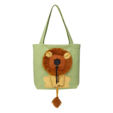Dog Shoulder Carrier Bag - Cute Lion Shape Crossbody Pet Backpack, Breathable Design with Elastic Cord for Phone, Portable Size