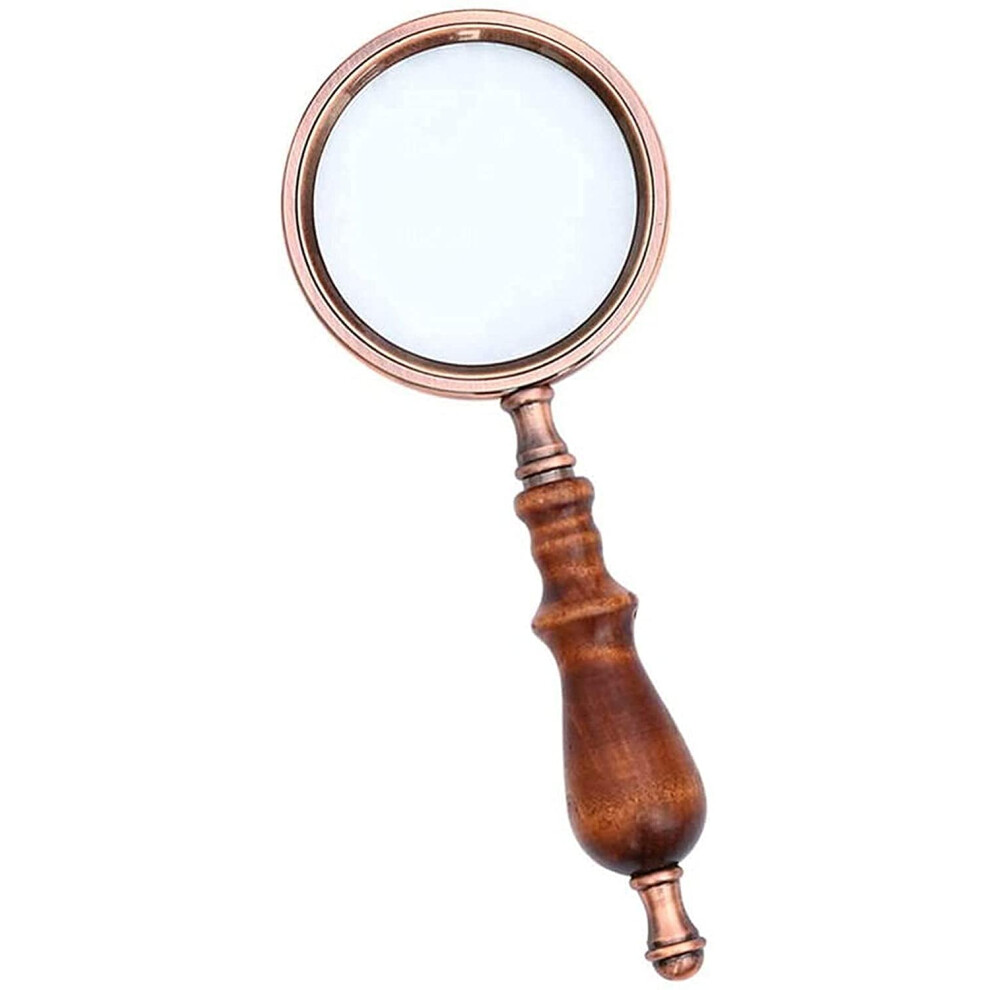Magnifying Glass 10X Antique Handheld Magnifier Optical Glass for Seniors Reading Books and Newspapers, Troubleshooting, Learning