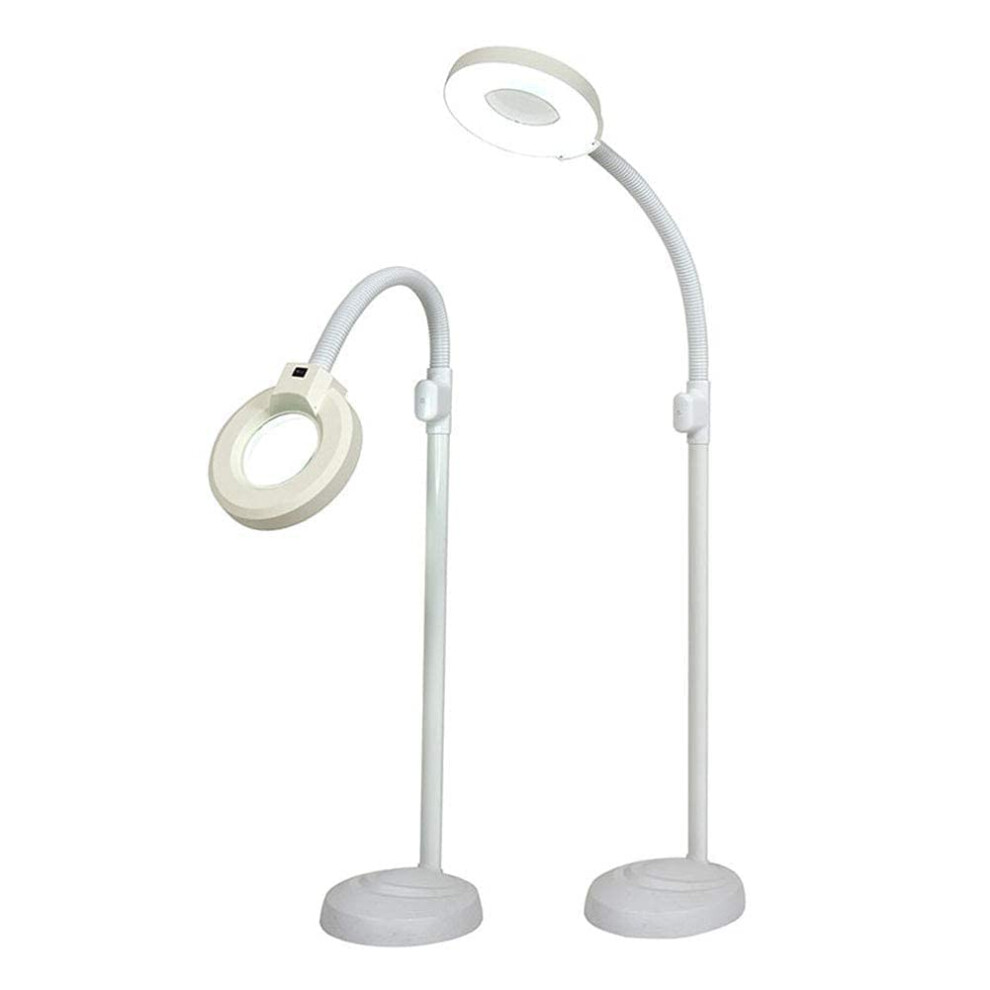 Light Magnifying Glass Floor Lamp 8X Adjustable Height With Bright For Reading, Beauty, Manicure, Tattoo, Crafts