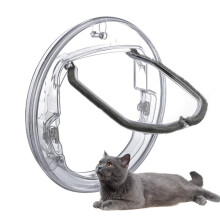 Cat Flap Pet Door for Dogs and Cats, 4-Way Locking, Small and Large Sizes, Compatible with Sliding Glass Doors and Windows