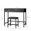 Modern Makeup Table Dressing Desk with 2 Drawers and Stool Black 2