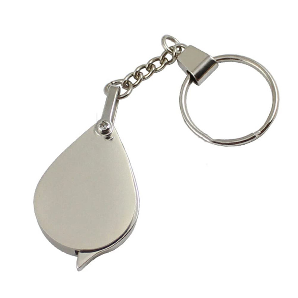 Keychain Magnifier 15X Folding Metal Antique Jewelry Loupe Portable Durable and Practical for Detail Viewing