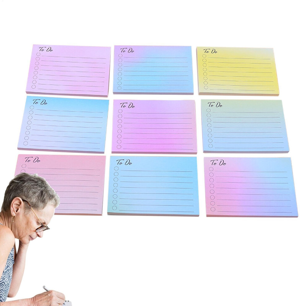 Lined Sticky Notes for Planners, 9-Pack English Memo Notes, Double-Sided Adhesive, Odorless, Office Supplies-image-OPC-PK6JG9Z-NEW