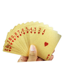 Shiny Playing Cards Deck Set - Professional Washable Poker Cards for Classic Trick and Water Card Games, Golden Color