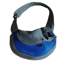 Small Pet Carrier for Dogs and Cats, Blue Outdoor Travel Bag for Yorkie and Chihuahua, Size S 38x10x20cm