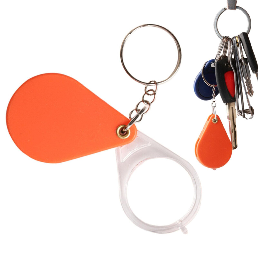 Foldable Pocket Magnifier with Keychain, Durable Mini Handheld Magnifying Glass, Portable Orange Lens for Inspection