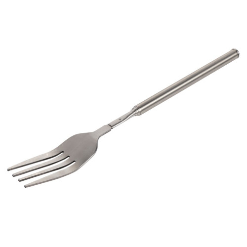 Stainless Steel Fork, Adjustable BBQ Telescopic Dinner Fruit Dessert Fork with Long Handle, Rustproof and Durable Cutlery