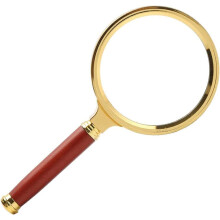 Magnifying Glass 10x Magnification Handheld Loupe for Seniors with Antique Mahogany Handle Clear Optical Lens for Reading Hobbies and Repair