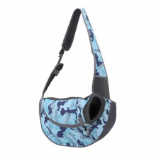 Dog Carrier Sling Adjustable Small Pet Travel Bag Blue Camouflage Shoulder Bag for Dogs and Cats Outdoor Walking