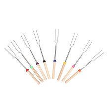 8pcs Teleskopen Marshmallow Röststangen Set - Ausziehbare S'mores Sticks mit Canvas Beutel für Camping und Outdoor Kochen