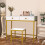 White Makeup Desk with 2 Drawers and Soft Cushion Stool Vanity Table 1