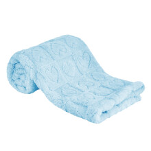 Sherpa Fleece Baby Blanket 30 x 40 Inches, Blue Plaid Heart Design, Ultra Soft Cozy Blankets for Newborns and Toddlers