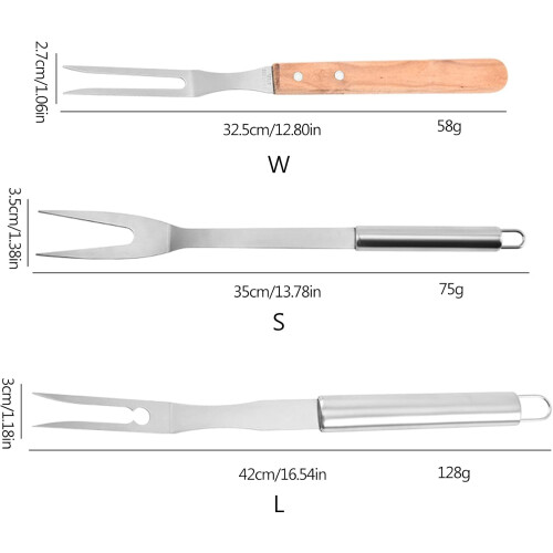 Stainless Steel BBQ Serving Grill Meat Fork Roasting Barbecue Carving Fork Cooking Fork Picnic Fork Large Kitchen Fork 1