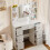 7 Drawers Vanity Makeup Desk Table Set Sliding LED Lights Mirror UK 1