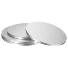 Kuchenplatten Set 25.4 cm Rund Fettdicht Kuchenboden Gebäckbrett für Hochzeit Geburtstag Party Silber