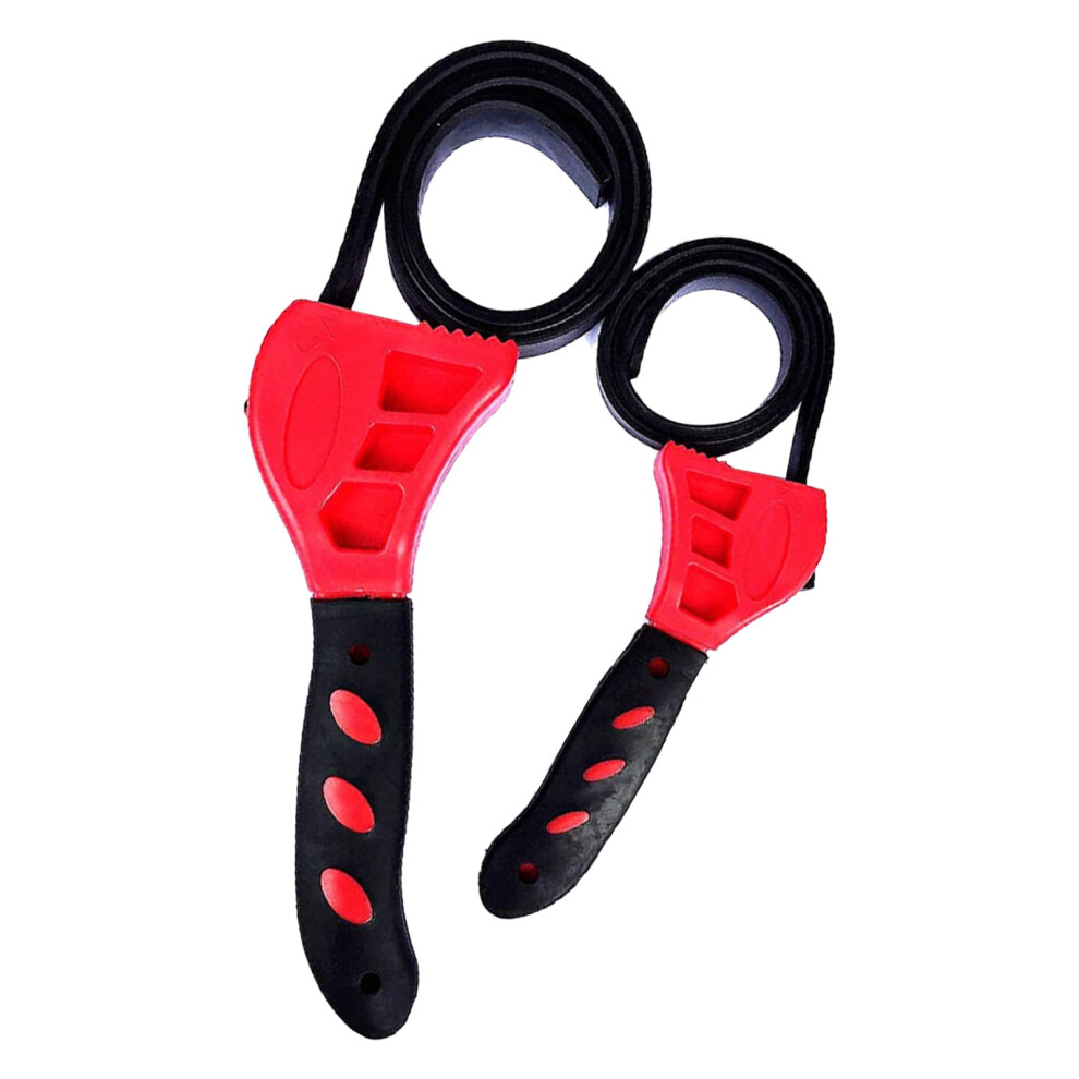 2-Piece Rubber Strap Wrench Set, Multi-Purpose Pipe And Oil Removal Tool For Easy Grip And Torque Applications 6947110704418