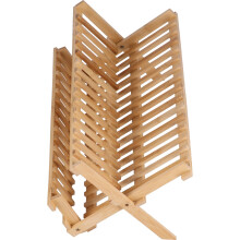 16-Gitter Bambus zusammenklappbarer Geschirrabtropfständer, 47 cm Küchenabtropfer