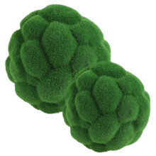 2pcs Artificial Moss Balls Topiary Decorative Garden Ornaments for Window Mantel Centerpiece Display 10 Inch Green