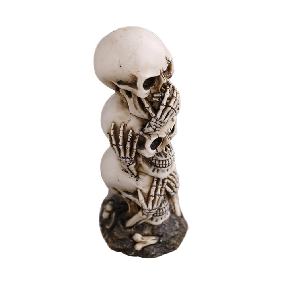 Realistic 3-Layer Skull Decorations for Halloween Parties, Creepy Photo Props, Durable Plastic, 12-Inch Size-image-OPC-PK6JQKZ-NEW