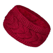 (Red) Warm Knitted Headband for Winter, Ear Covering Sports Headband