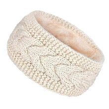 (Milky White) Warm Knitted Headband for Winter, Ear Covering Sports Headband