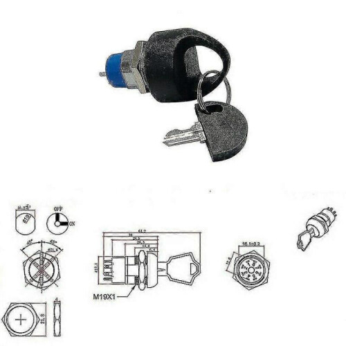 Replacement Mobility Scooter Spare Start On/off Ignition Switch with Key 2